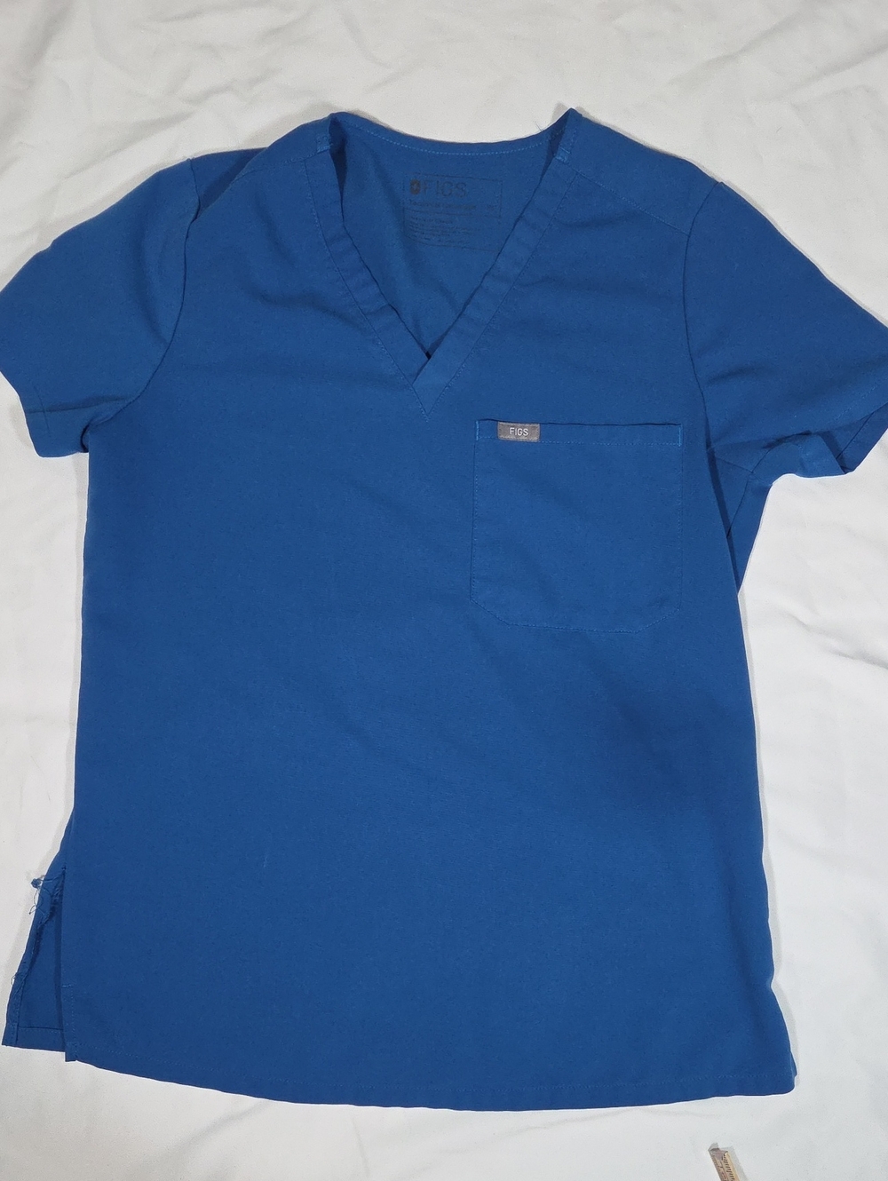 FIGS Technical Collection Blue Women's Catarina One-Pocket Scrub Top Sz XS